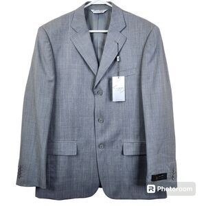 NEW Fazzi 100% Wool Super 100s 3 Button Sport Coat Blazer 40R